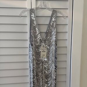 Zara Metallic Sequin Dress